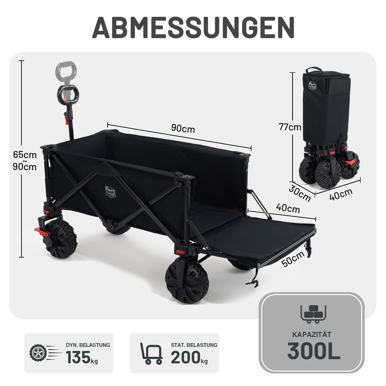 TIMBER RIDGE 300L sulanktomas vežimėlis