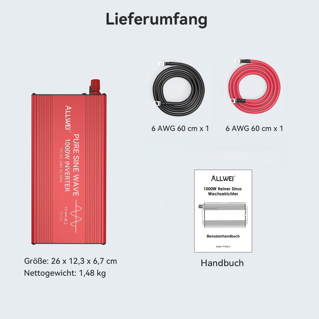 ALLWEI Švaraus Sinuso Inverteriai 12V → 230V