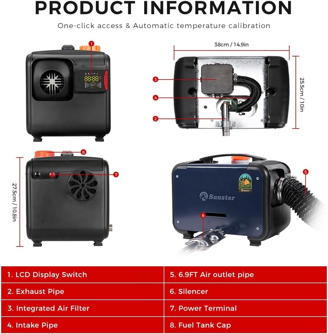 Dyzelinis šidytuvas 2-8 kW, App, 220V Adapteris