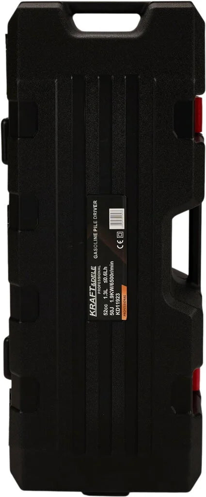 Dvitaktis, benzininis greito polių kalimo įrenginys Kraft & Dele KD11923, 49/69/100 mm stulpams, 50J, 1,9 kW, 2850 dūžių per minutę
