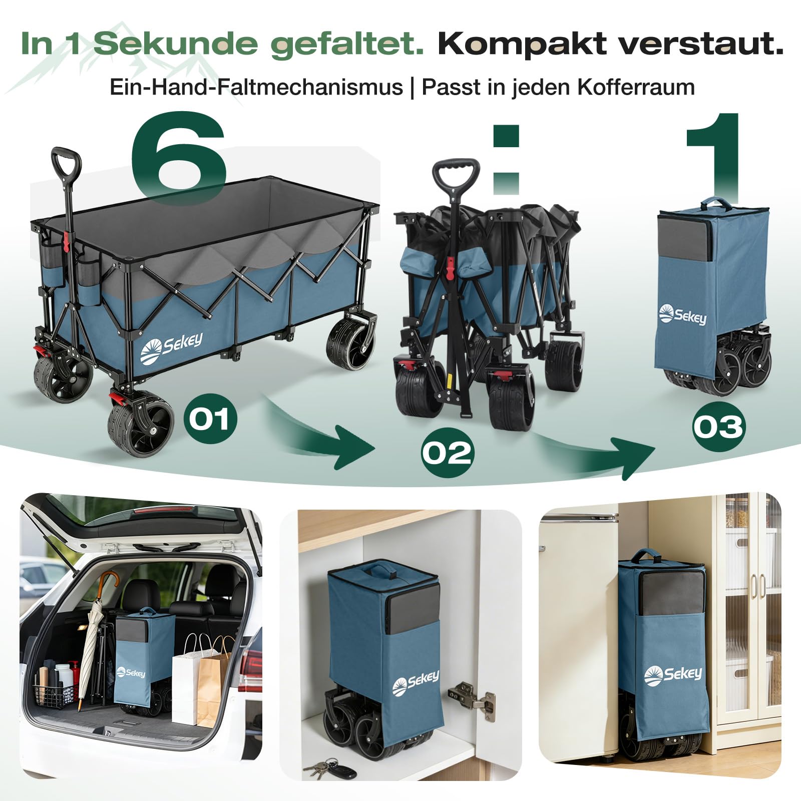 Sekey sulankstomi transportavimo vežimėliai