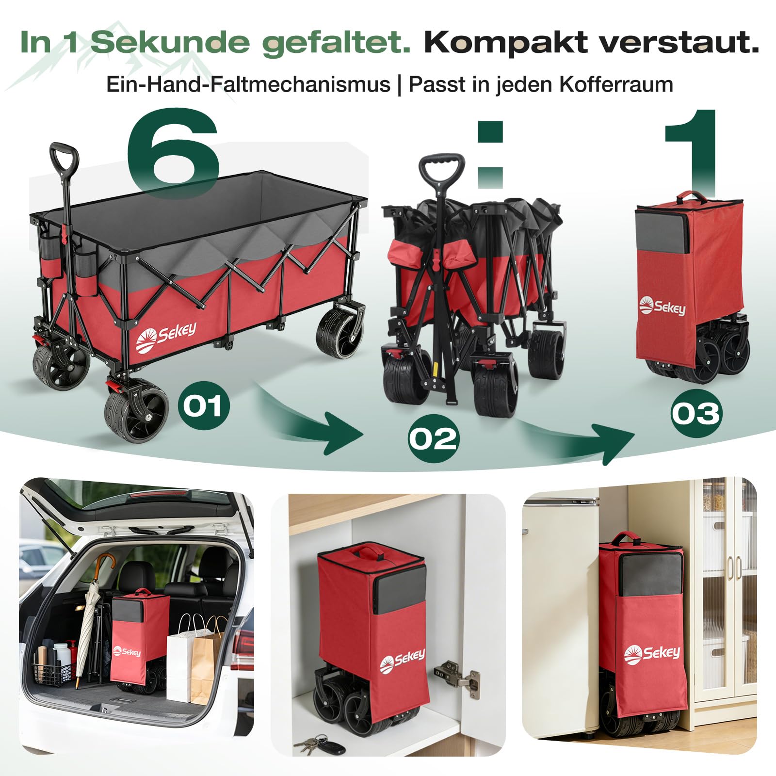 Sekey sulankstomi transportavimo vežimėliai