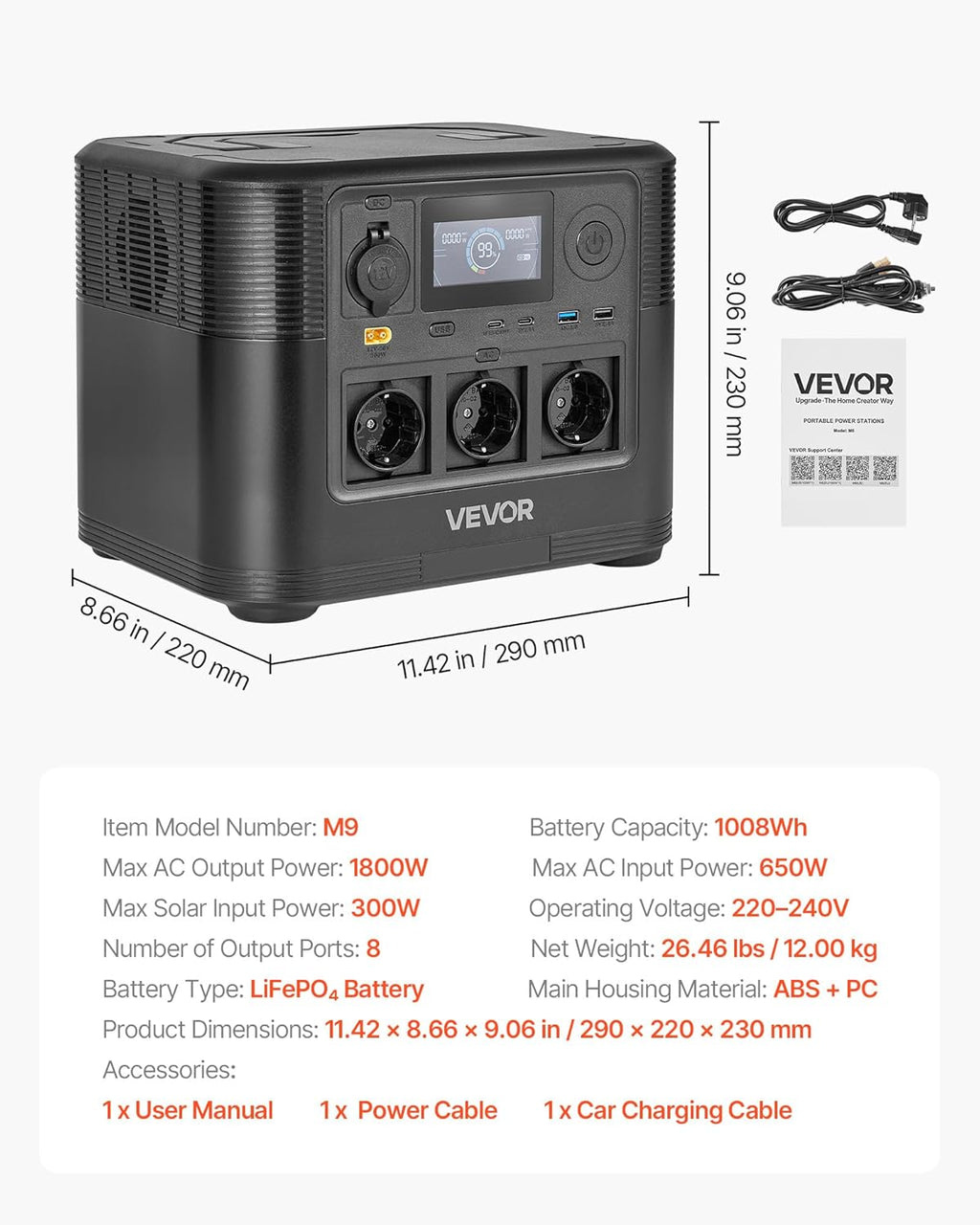Nešiojama elektros stotelė 1800W (1008 Wh)