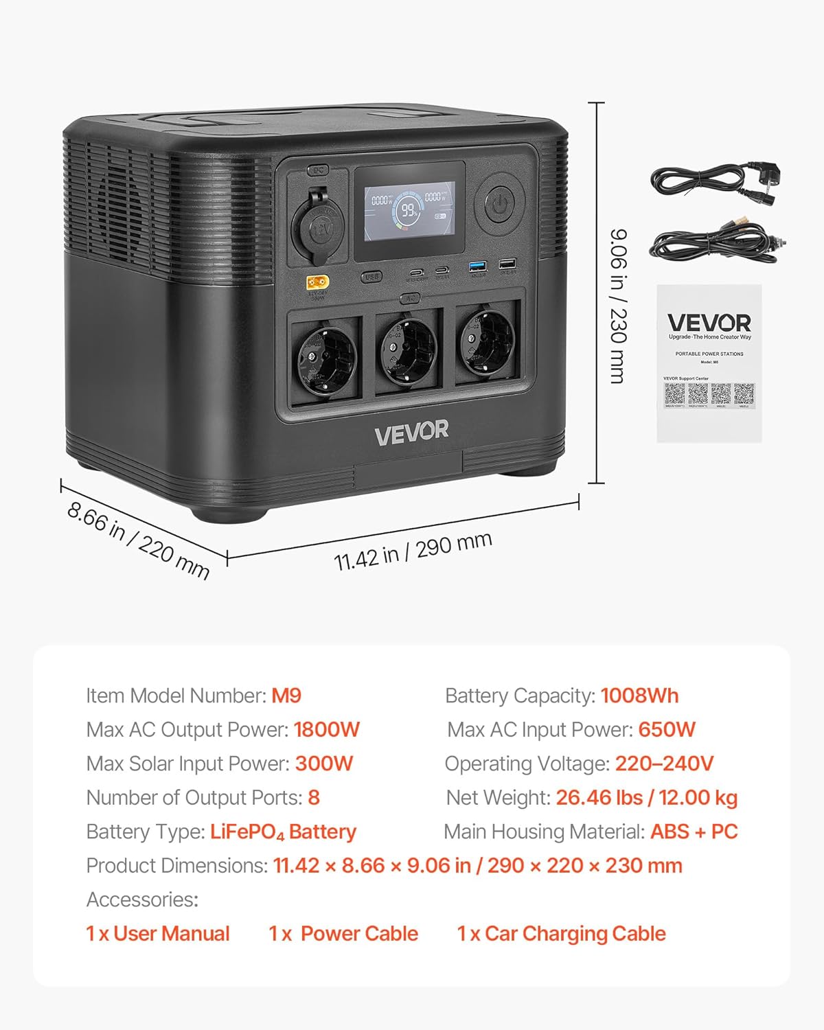 Nešiojama elektros stotelė 1800W (1008 Wh)
