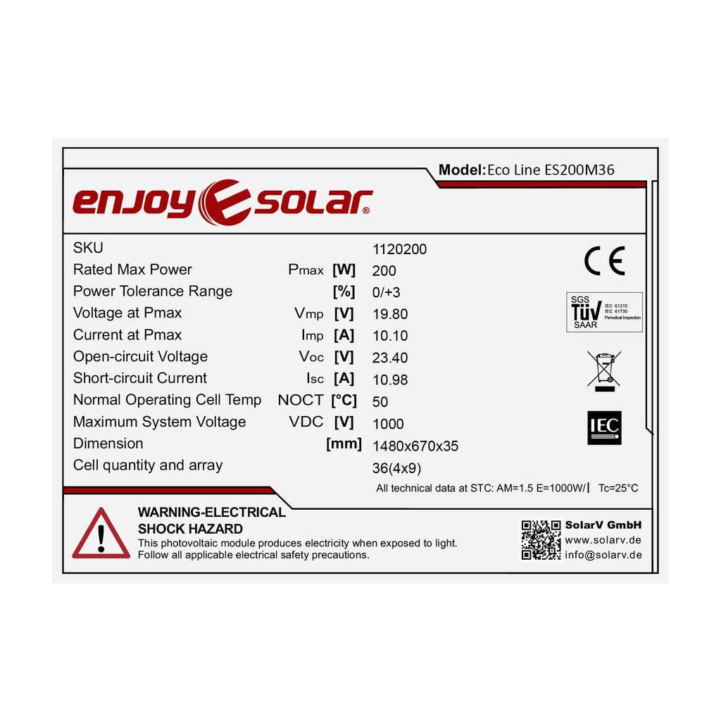 Enjoy solar® Saulės panelės 12V
