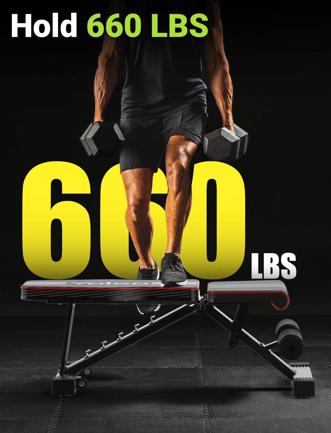 YOLEO reguliuojamas daugiafunkcinis treniruočių suoliukas 300kg