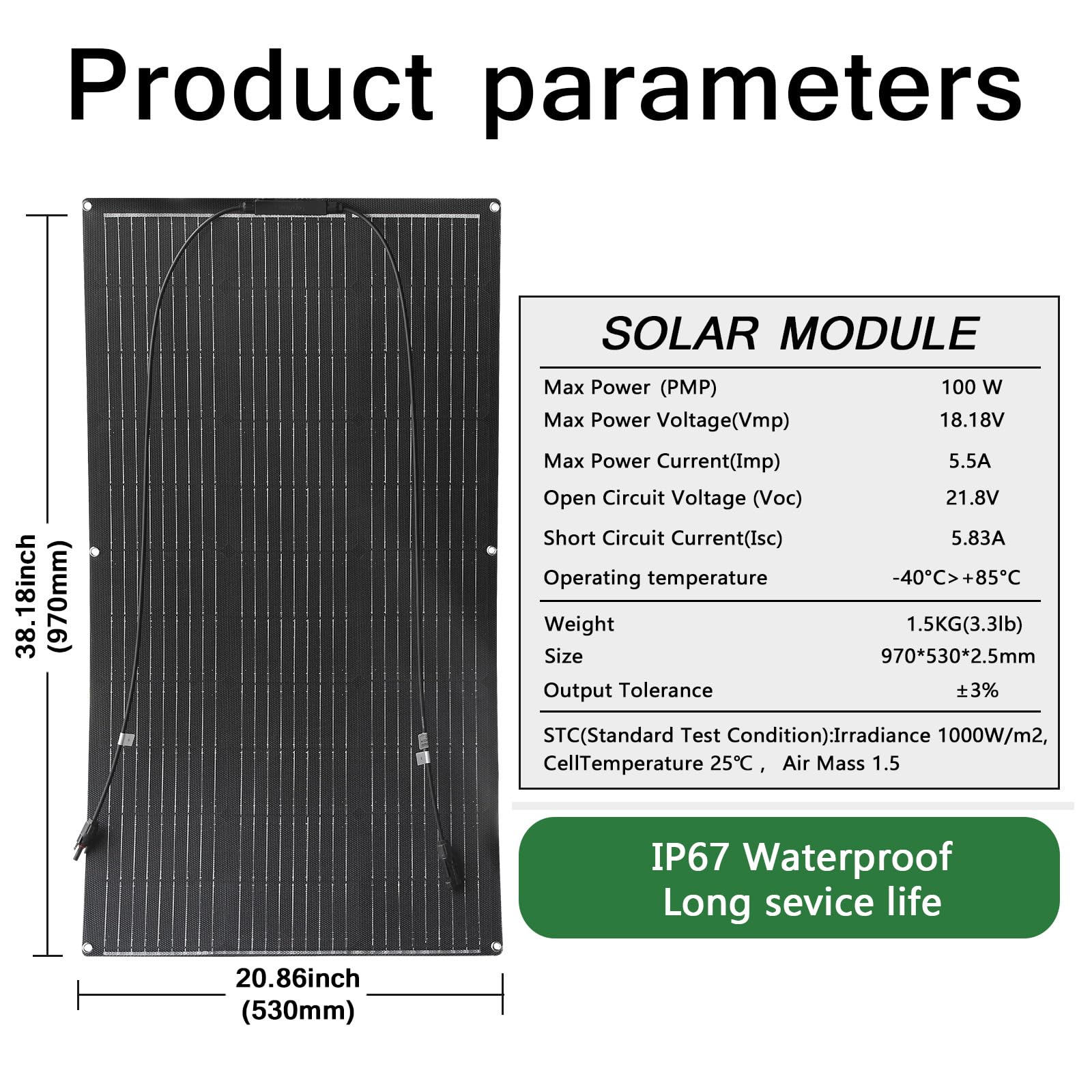 100 W 18 V lanksti monokristalinė saulės panelė – lankstus saulės modulis 12 V akumuliatoriams