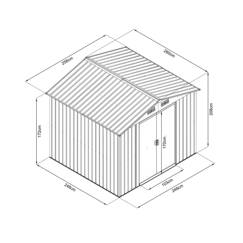 Sodo namelis HECHT 8X8 PLUS, metalinis