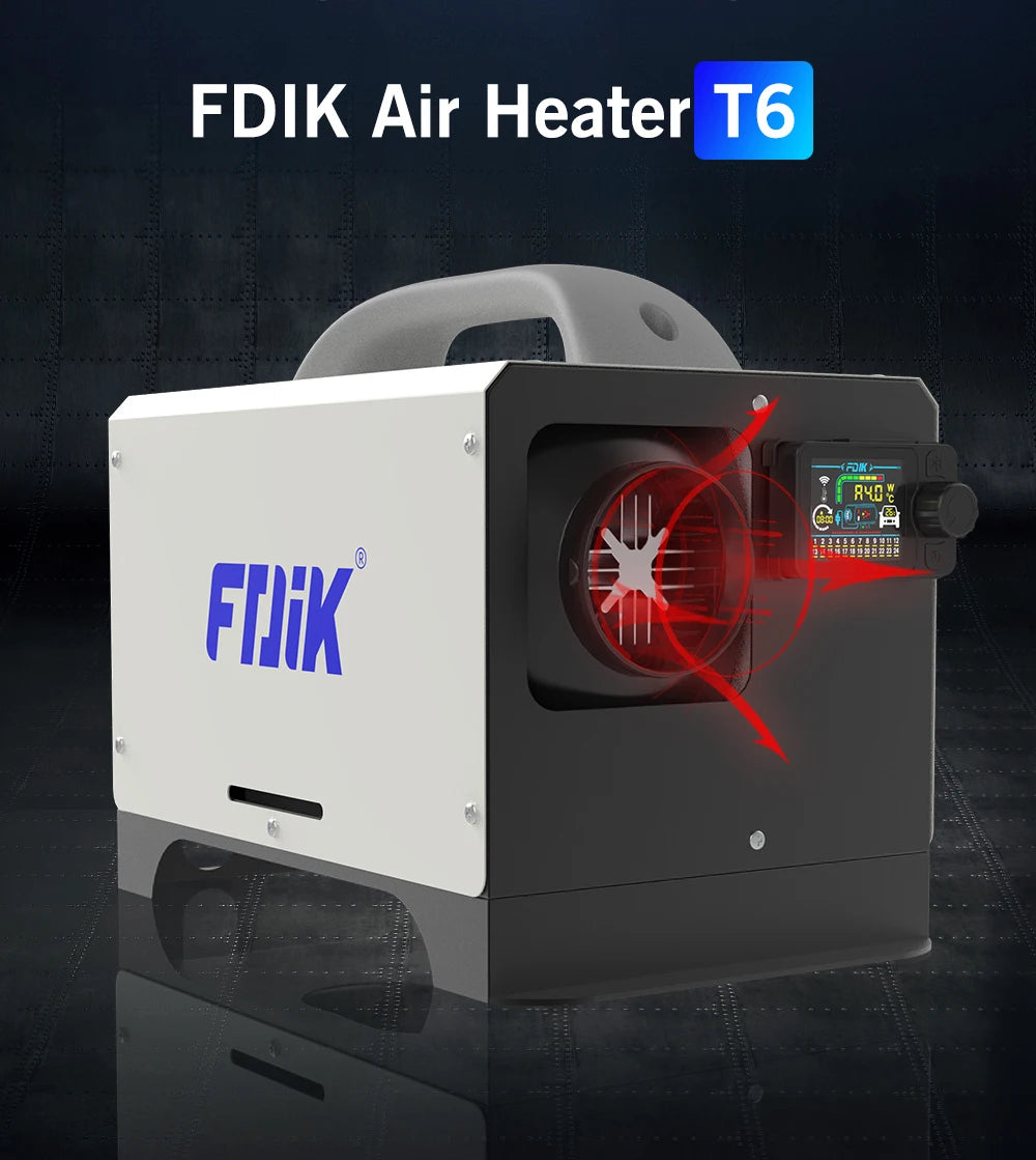 Dyzelinis oro šildytuvas fdik T6 8kW 12/24/220 V su LCD valdikliu