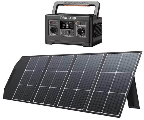 12V galios stotelė 600W su 100W saulės moduliu
