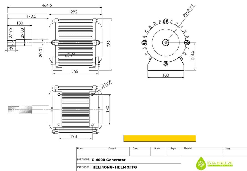 Istabreeze G-4000 48V nuolatinio magneto žemų apsukų generatorius