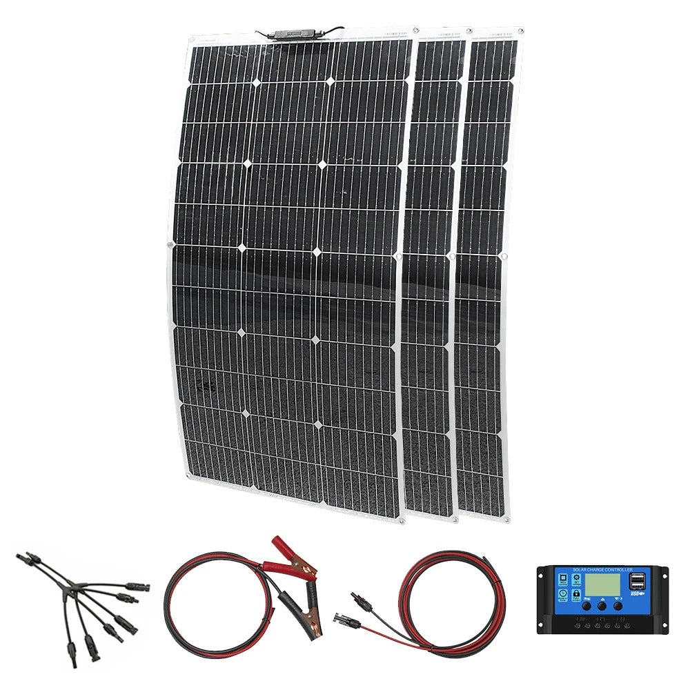 300 W lankstus saulės modulis su 30A 12/24V įkrovimo valdikliu