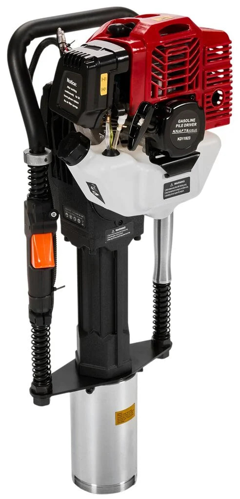 Dvitaktis, benzininis greito polių kalimo įrenginys Kraft & Dele KD11923, 49/69/100 mm stulpams, 50J, 1,9 kW, 2850 dūžių per minutę