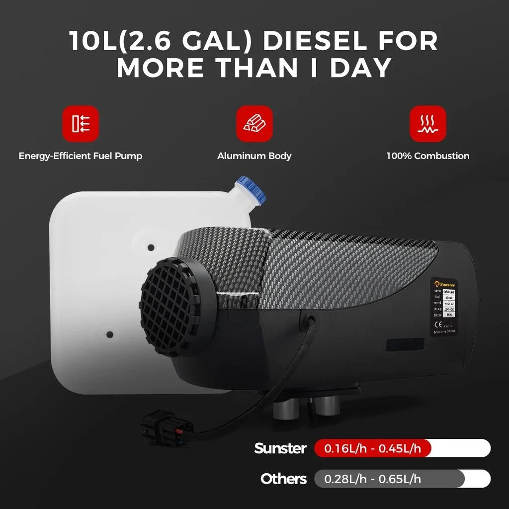 Dyzelinis oro šildytuvas 8 kW 12/24V su Bluetooth valdymu