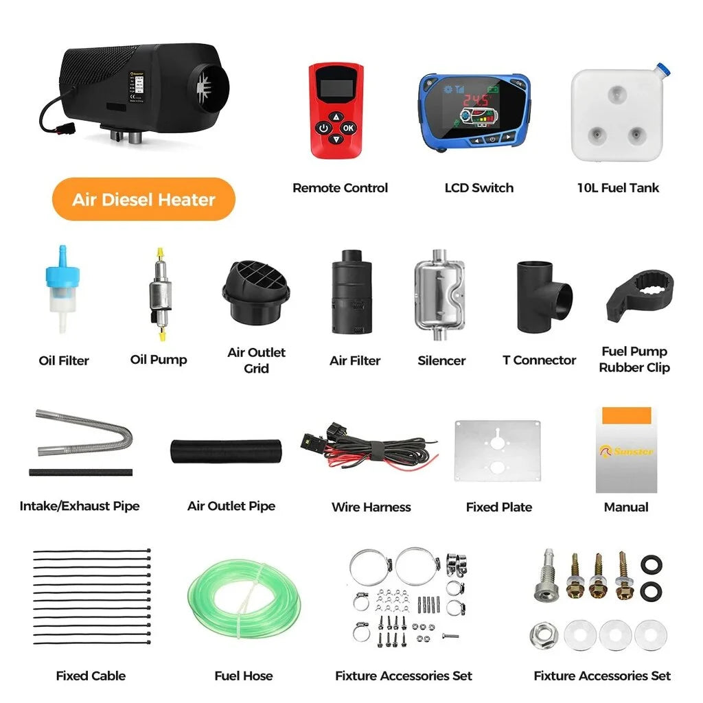 Dyzelinis oro šildytuvas 8 kW 12/24V su Bluetooth valdymu