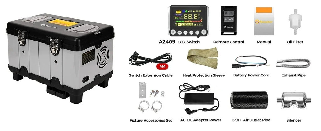 Dyzelinis šildytuvas Sunster, 8kW 12/24/220V su bluetooth