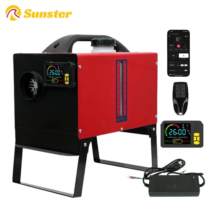 Dyzelinis šildytuvas Sunster A2200BS, 8 kW 12/24 V, 220 V su Bluetooth ir LCD valdikliu