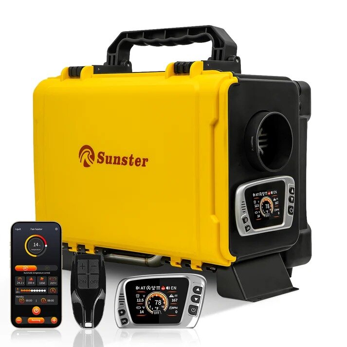 Dyzelinis šildytuvas Sunster HTB1, 8 kW 12 V / 220 V su Bluetooth