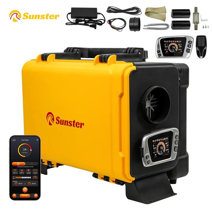Dyzelinis šildytuvas Sunster HTB1, 8 kW 12 V / 220 V su Bluetooth