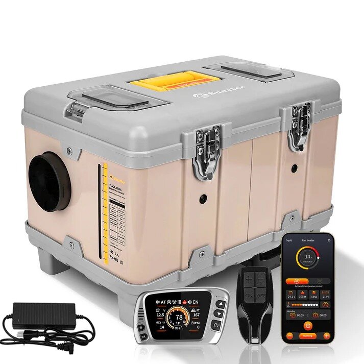 Dyzelinis šildytuvas Sunster TB10, 8 kW 12 V / 220 V su Bluetooth valdymu