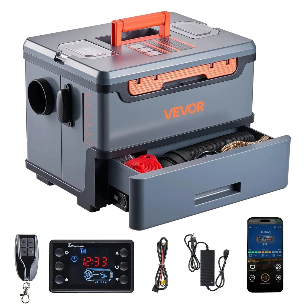 Dyzelinis šildytuvas Vevor 8 kW DC 12 V/24 V su Bluetooth