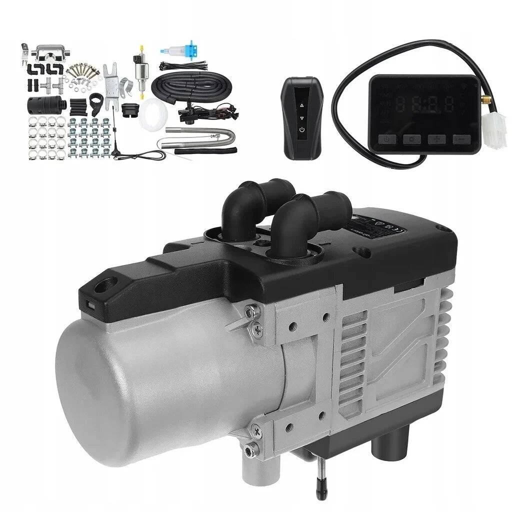 Dyzelinis skysčio pašildytuvas su LCD valdikliu ir nuotoliniu pultu Sunster, 12 V 5 kW