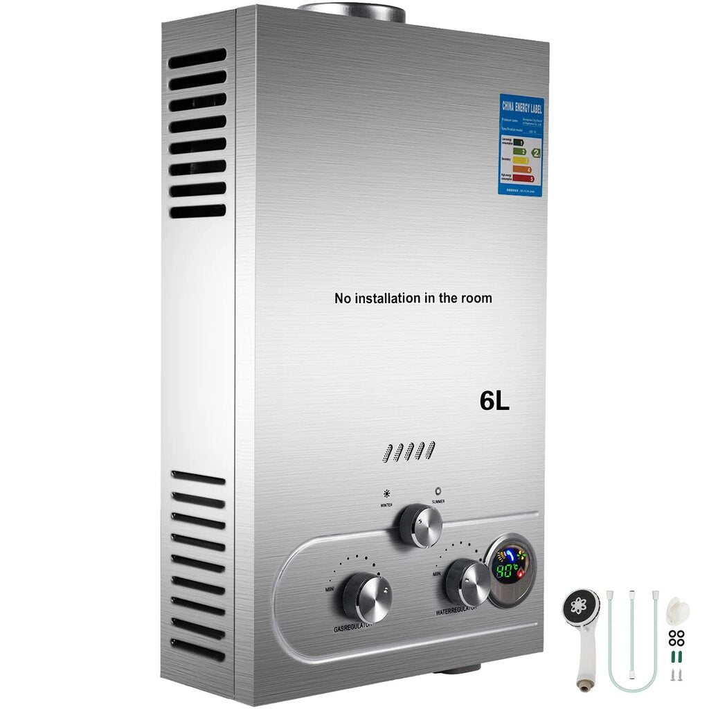 Momentinis dujinis vandens šildytuvas Vevor, 6l/min, 12kw.
