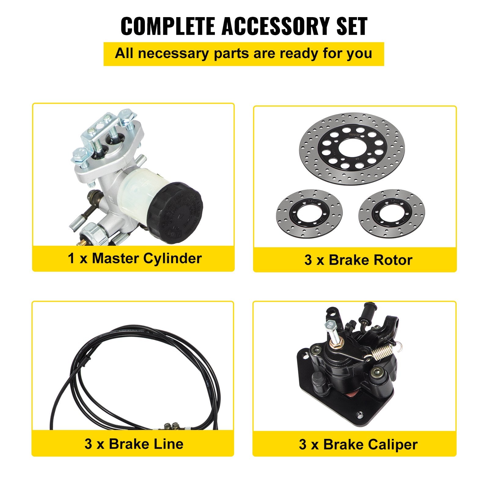 Kartingo stabdžių sistemos komplektas KD150BRKIT, 150cc modeliams