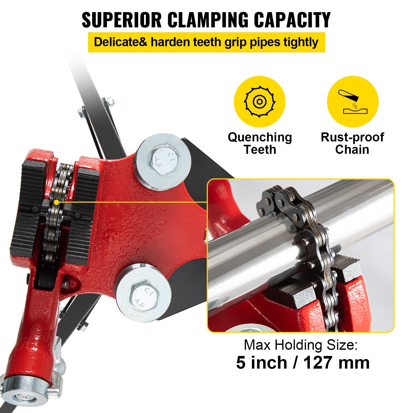 Grandininis vamzdžių spaustuvas su stovu VEVOR TP-425, 1/8"-5" talpa