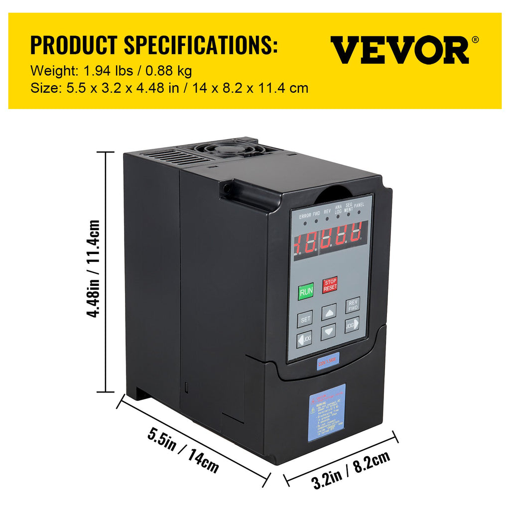 Dažnio keitiklis VEVOR A2-8015, 1.5 kW