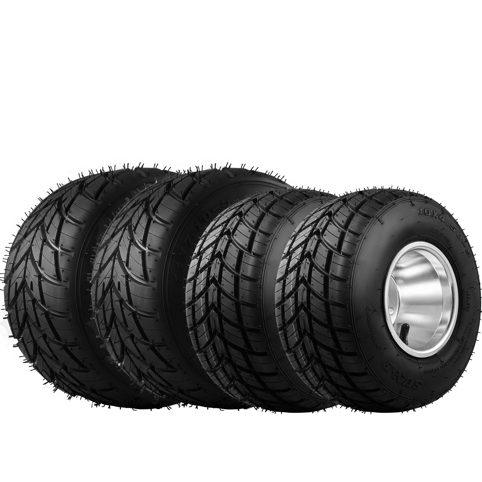 Kartingo ratai VEVOR 10x4.50-5 / 11x6.0-5, 4 vnt. komplektas