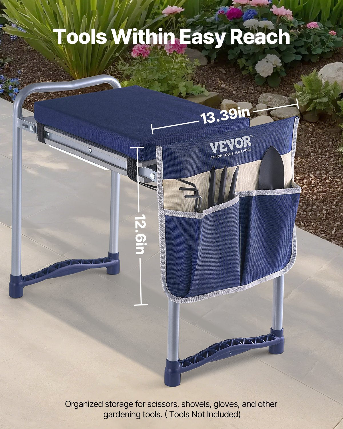 Sodo kėdutė-klauptas VEVOR CHGK-015B, 163 kg apkrova
