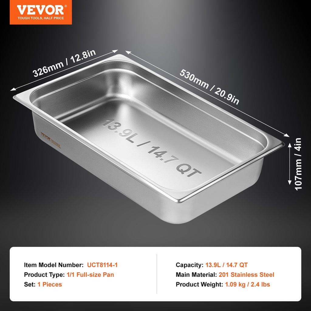 Gastronominis indas VEVOR UCT8114-1, 13,9 l talpa