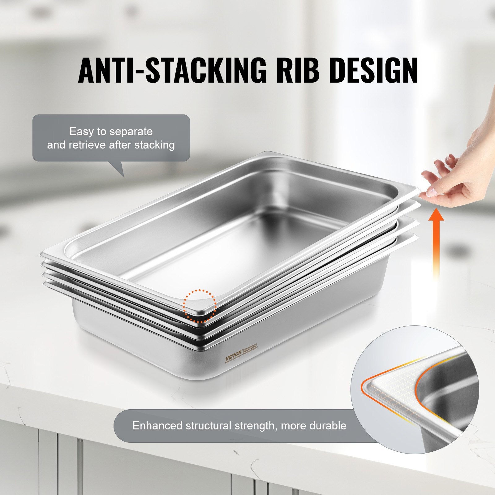 Gastronominiai indai VEVOR UCT8114L-4, 4 vnt.