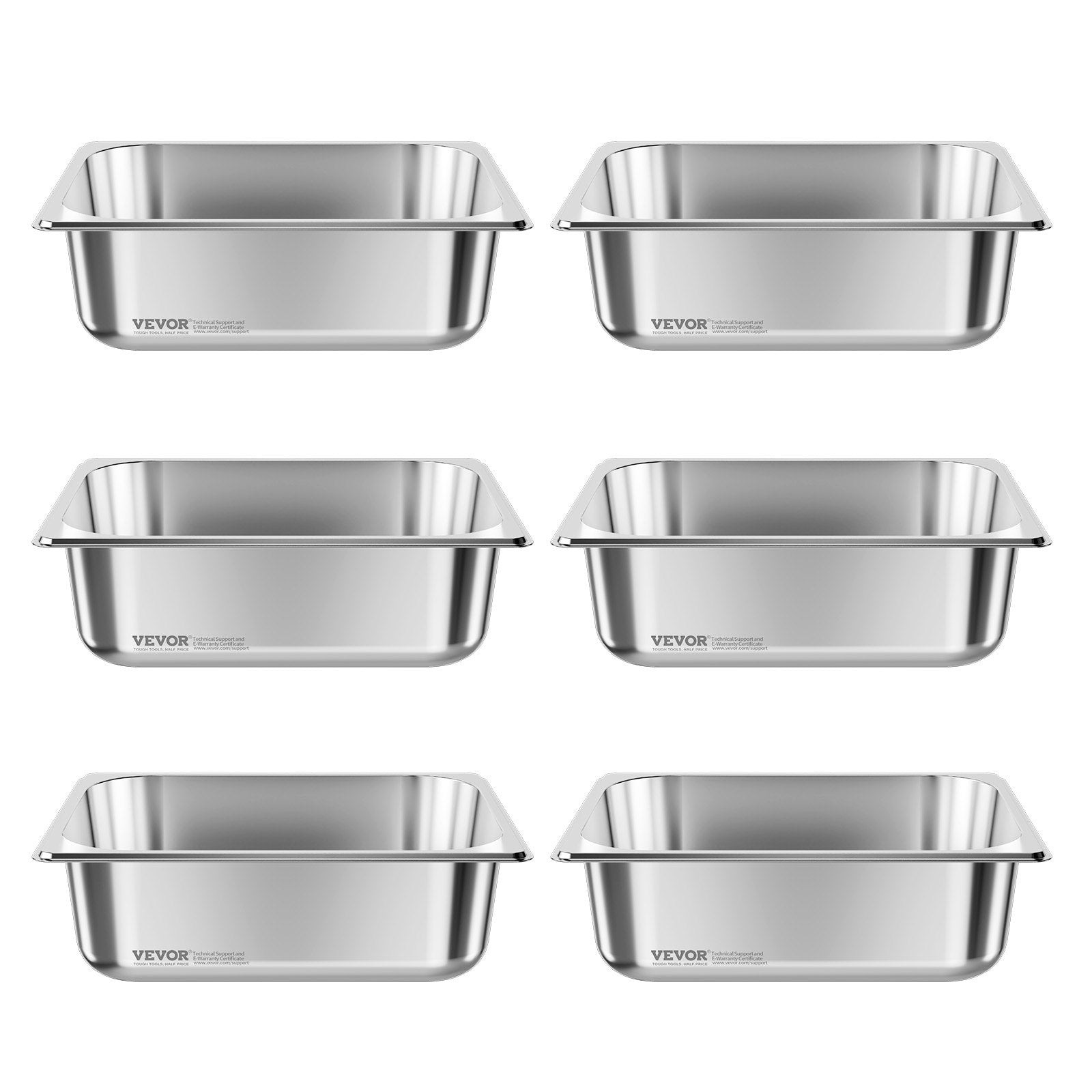 Gastronominis indas VEVOR HZ812-100T, 1/2 dydis, 6 l, 6 vnt.