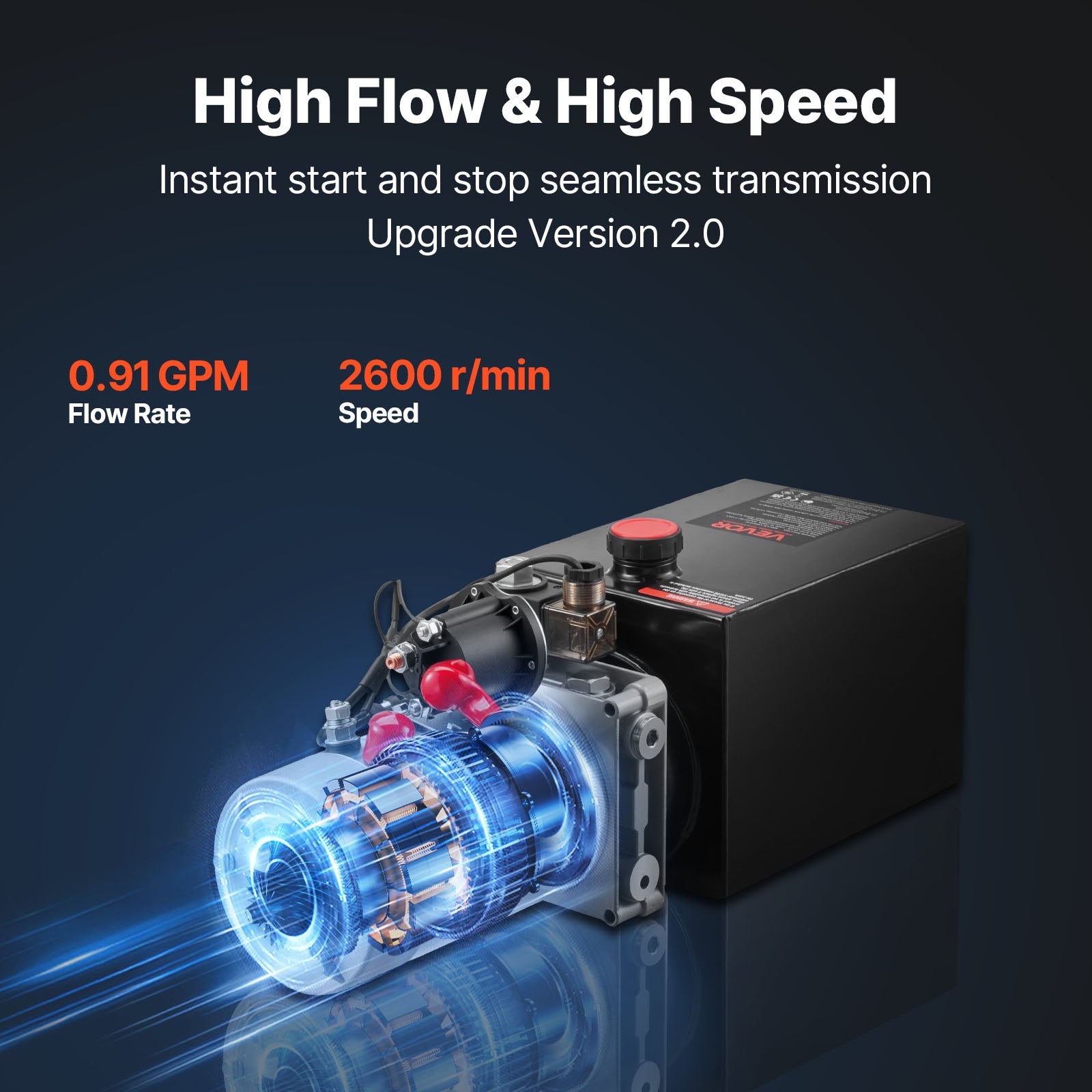Hidraulinė stotelė VEVOR TDDC12V-1.6KW-D-6L, 6 l talpa