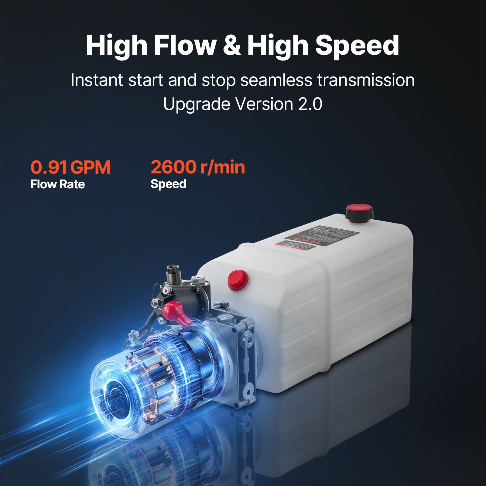 Hidraulinė stotelė VEVOR TDDC12V-1.6KW-D-6L, 12V 1.6kW