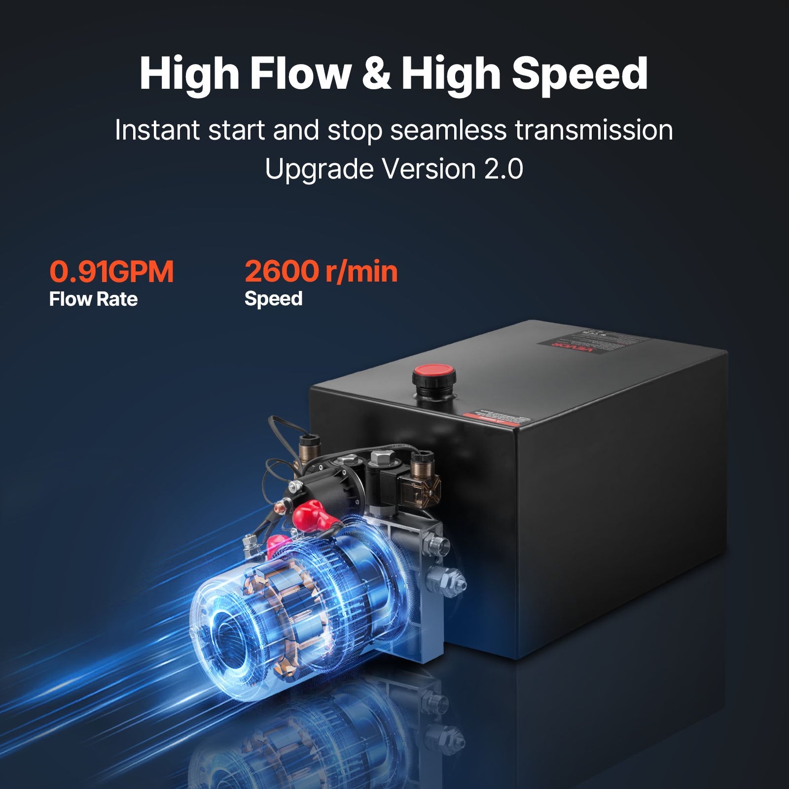 Hidraulinė stotelė VEVOR TDDC12V-1.6KW-S-20L, 20 L, 12V