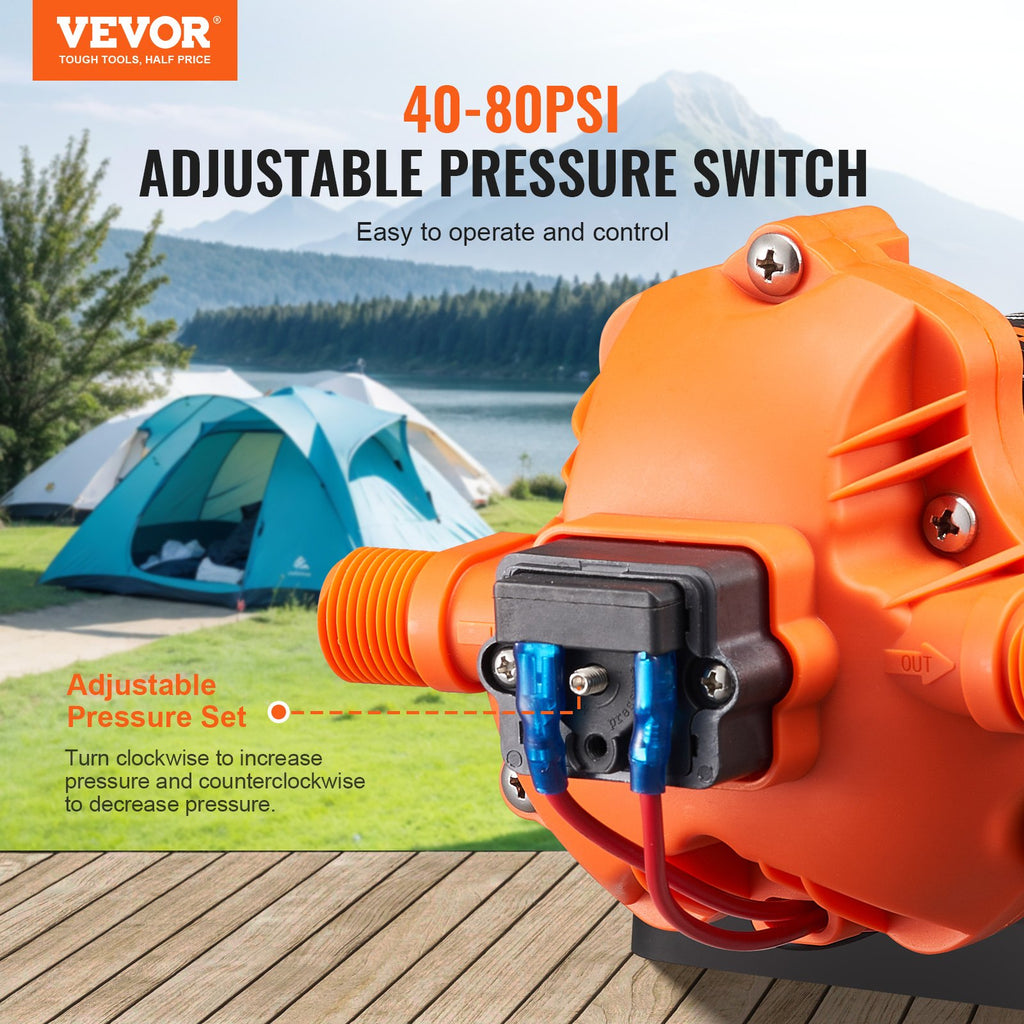 Membraninis vandens siurblys VEVOR NMDP33-G18-60-12, 12V, 6,81 l/min