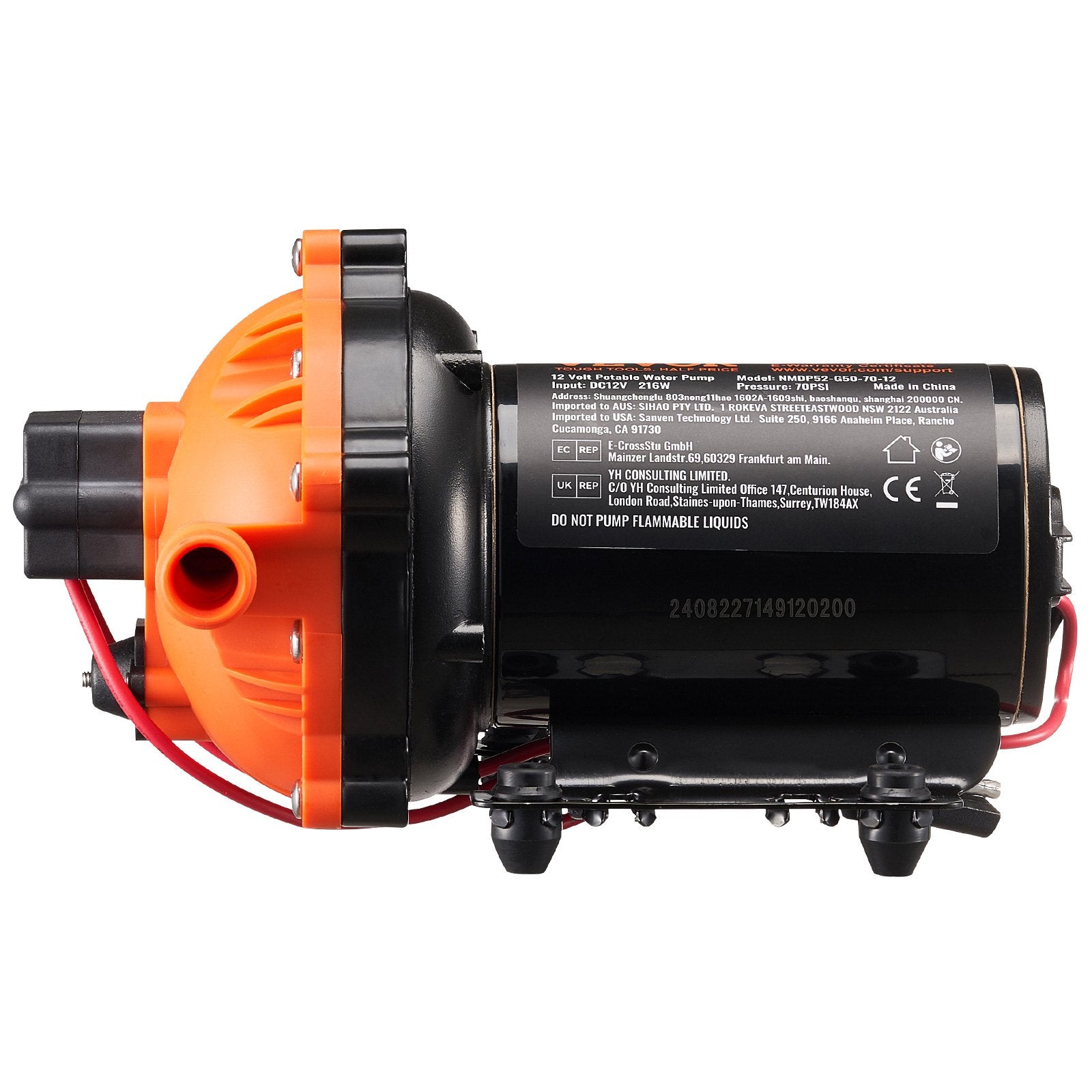 Membraninis vandens siurblys VEVOR NMDP52-G50-70-12, 18,93 l/min