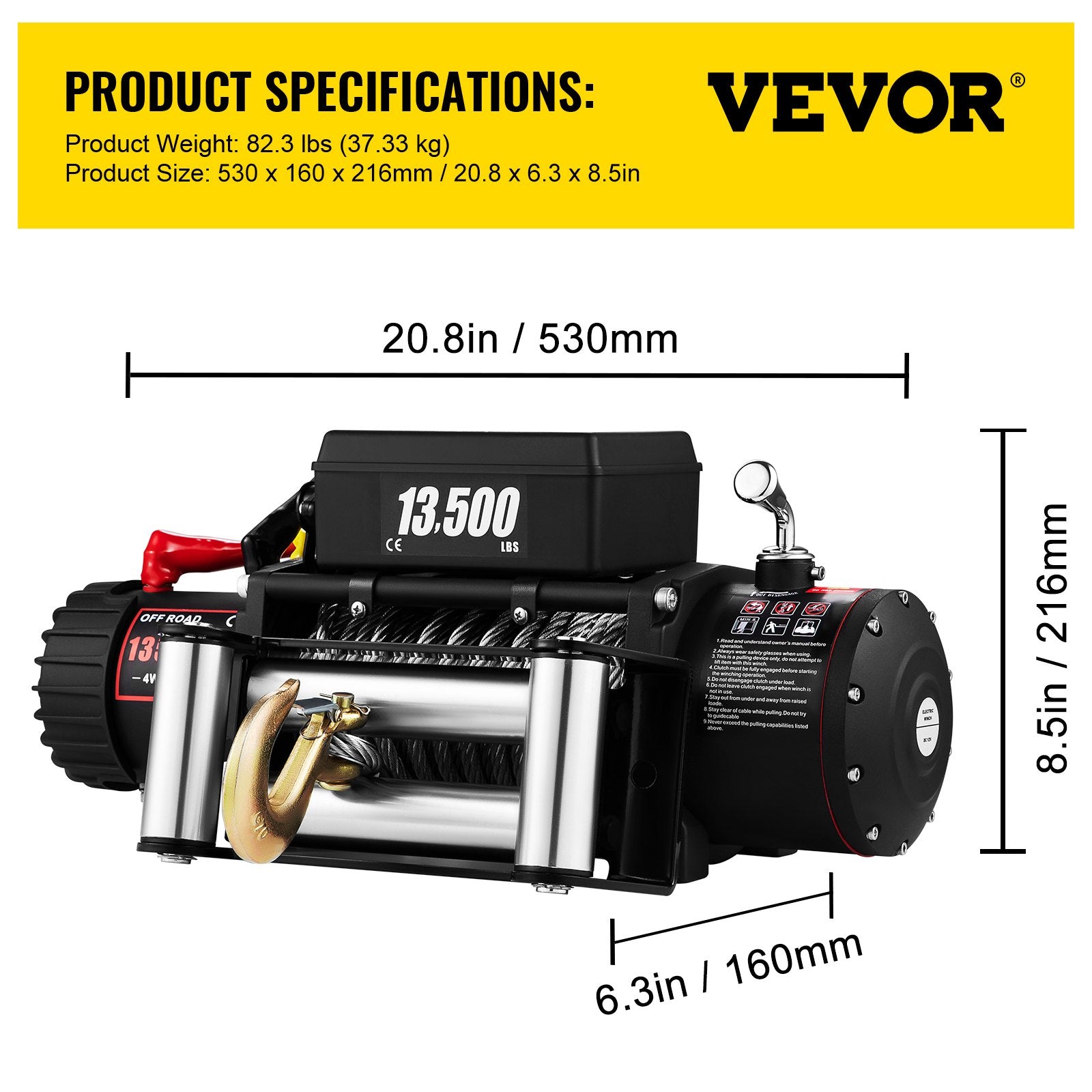 Elektrinė gervė VEVOR 13500lb, 6123 kg
