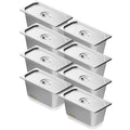 Gastronominiai indai VEVOR UCT8136L-8, GN 1/3, 150 mm gylio, 8 vnt.