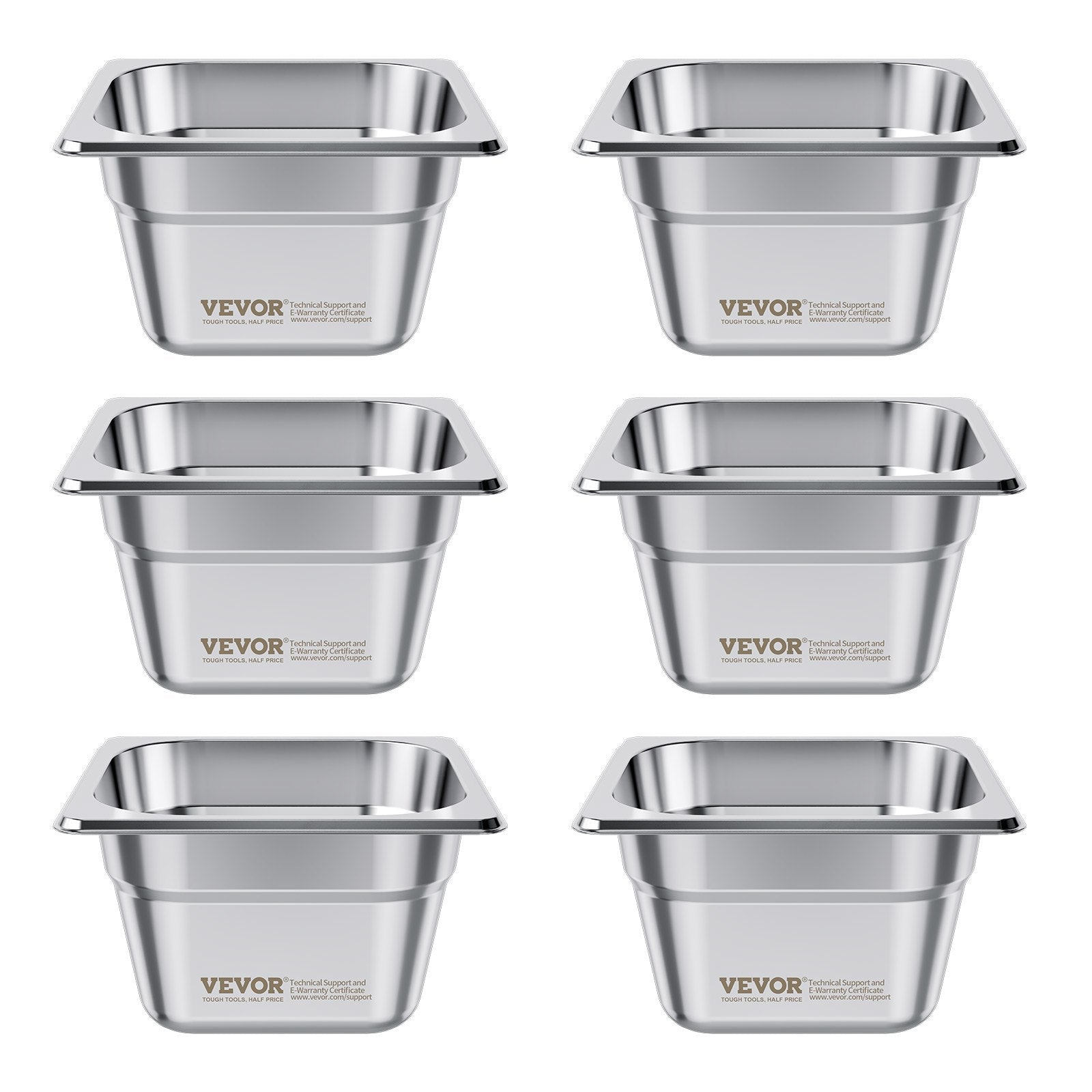 Gastronominis indas VEVOR HZ816-100T, 1/6 dydis, 100 mm gylis