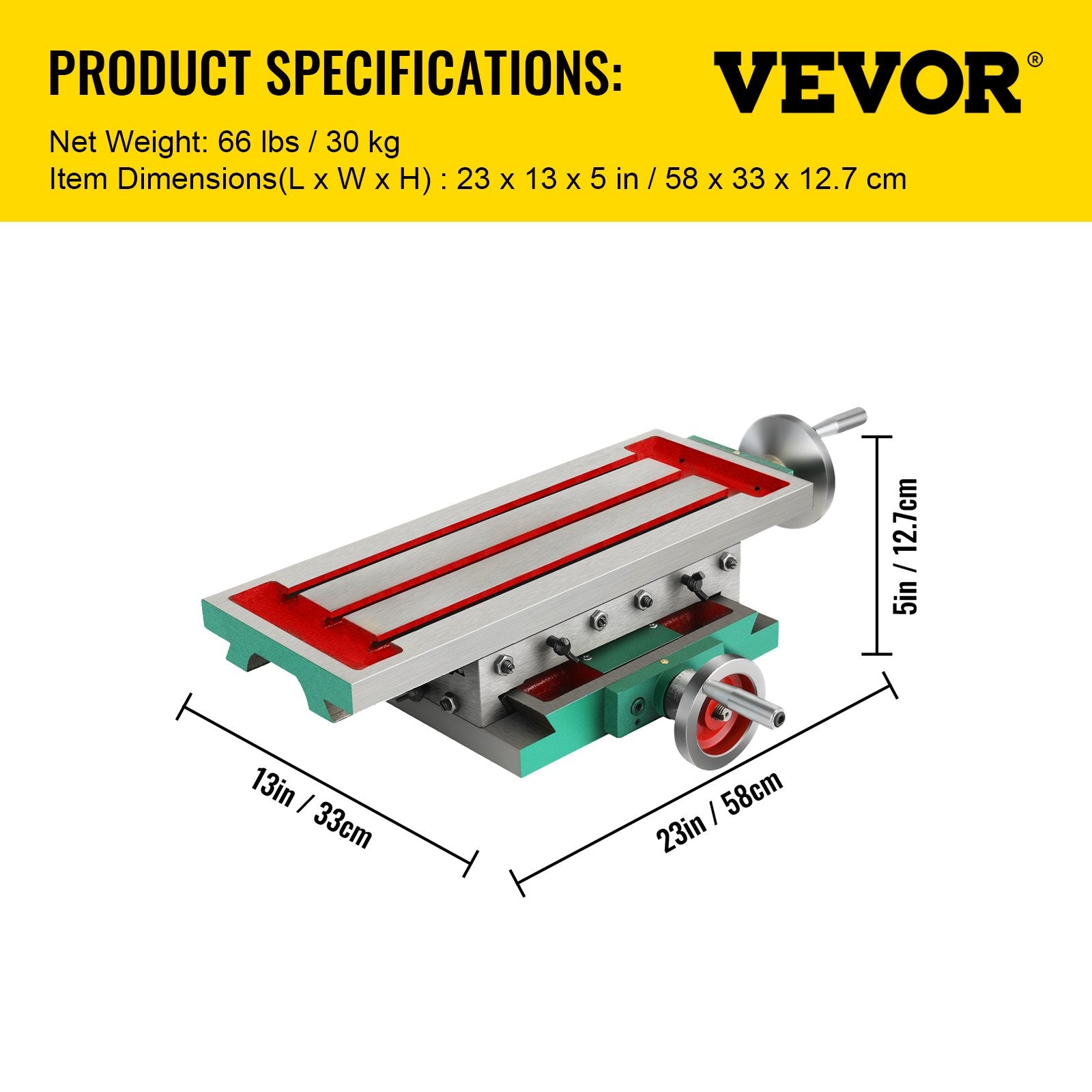 Kryžminis frezavimo stalas VEVOR 450 x 170 mm, 30 kg