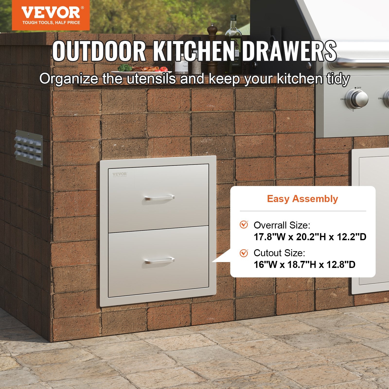 Lauko virtuvės stalčiai VEVOR KM-CTG-2302-SKU13, 2 dalių