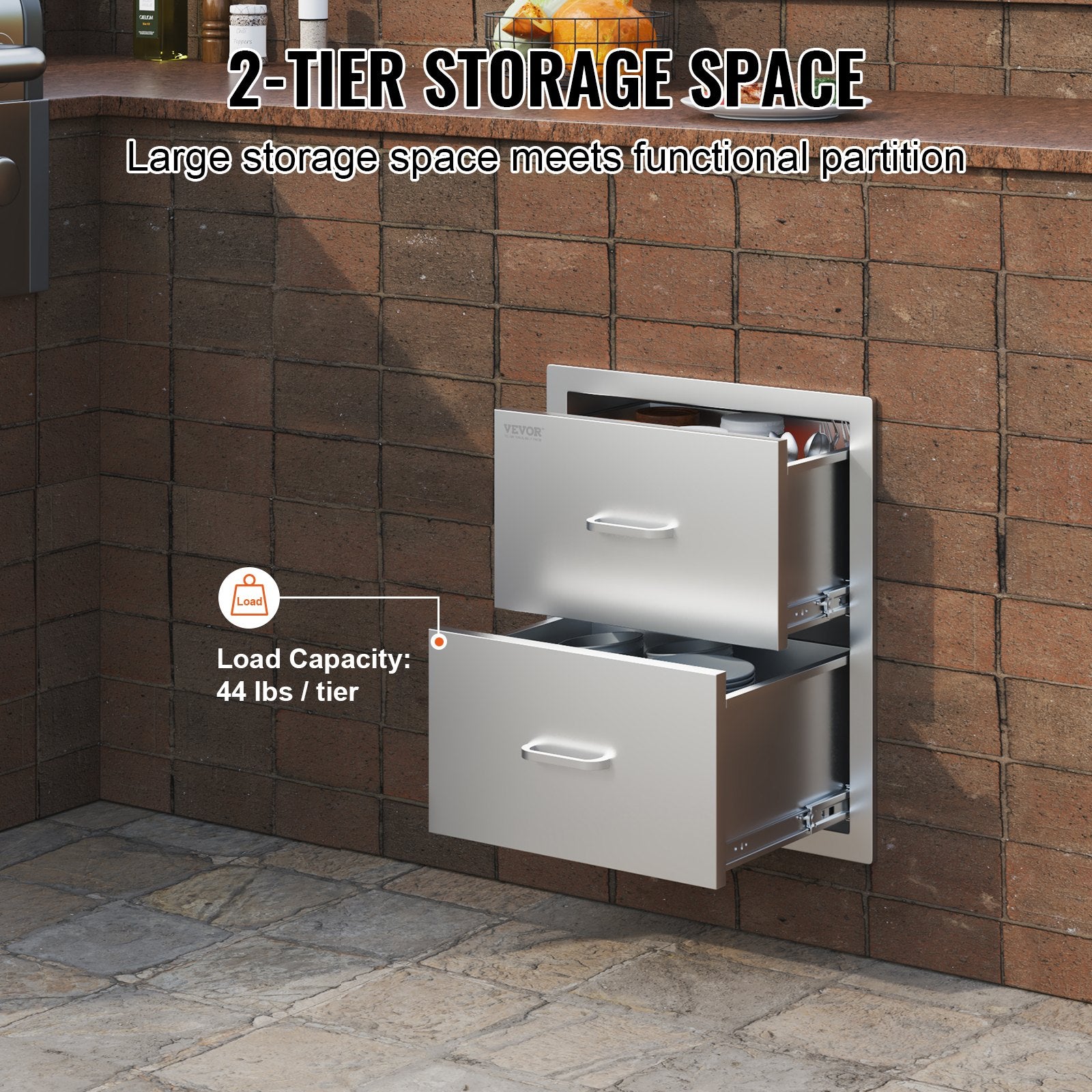 Lauko virtuvės stalčiai VEVOR KM-CTG-2302-SKU13, 2 dalių