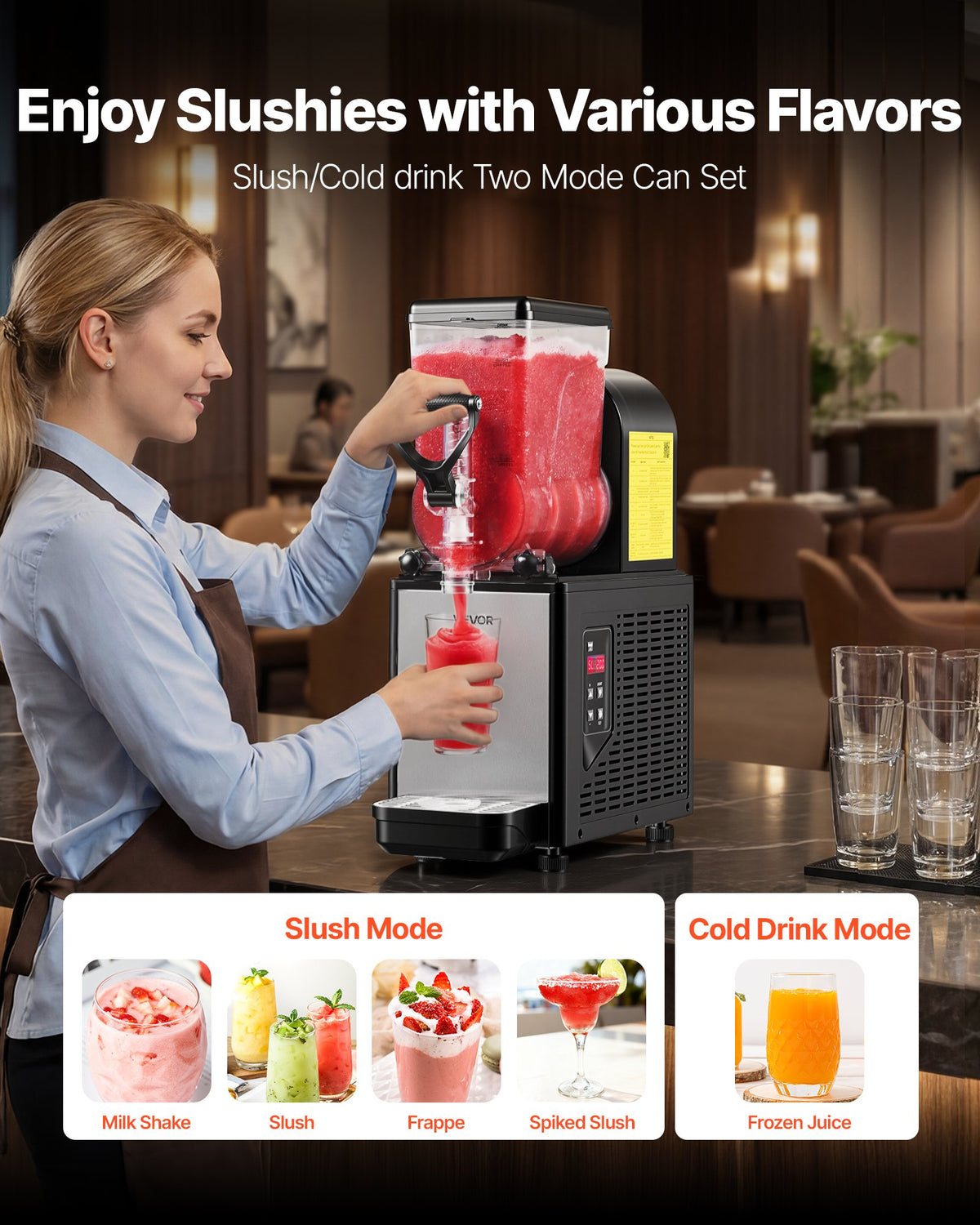 Šaldytų gėrimų gaminimo aparatas VEVOR SM-6LX1, 6 l