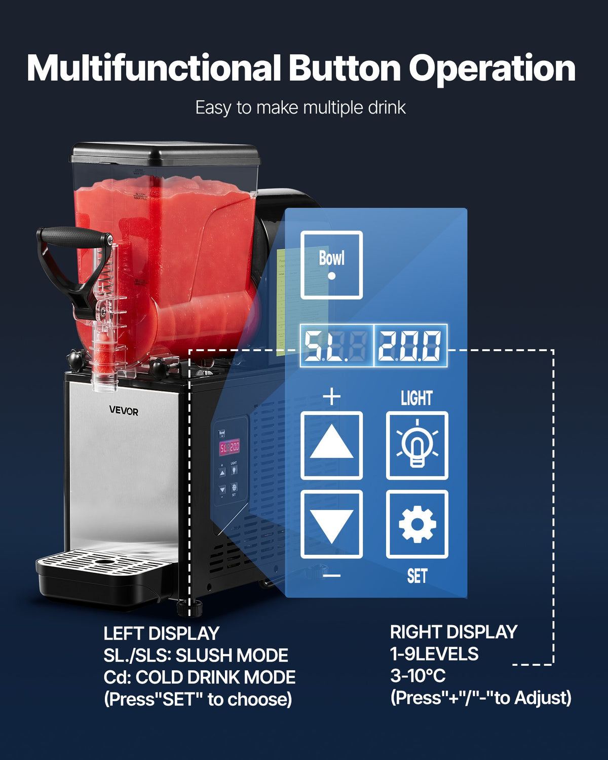 Šaldytų gėrimų gaminimo aparatas VEVOR SM-6LX1, 6 l