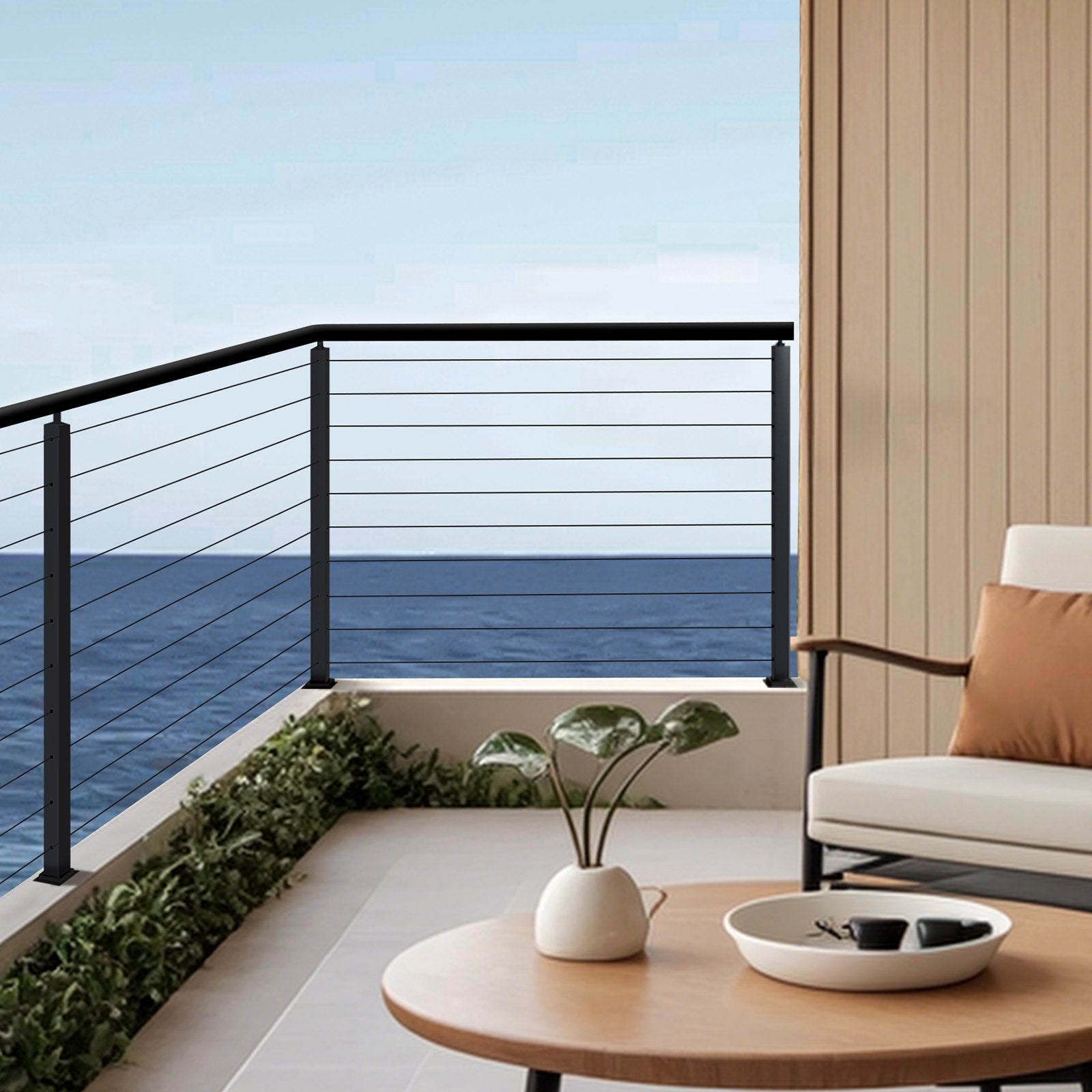 Kampinis turėklų stulpas VEVOR HR-016G, 91,4 cm aukščio