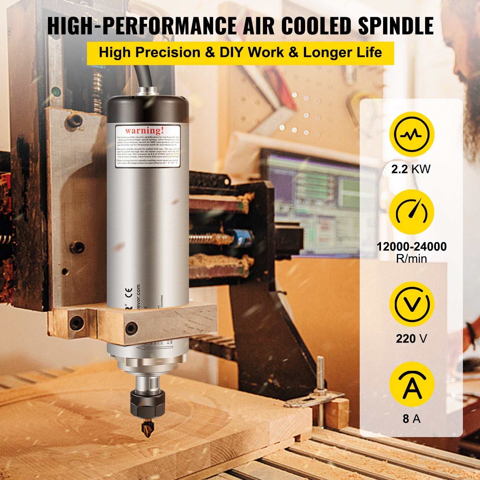 CNC špindelis VEVOR ER20, 2.2 kW